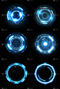 特效通用蓝色科技感光圈元素素材