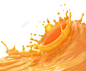 橙汁果汁飞溅效果元素 平面电商 创意素材