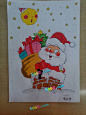 关于圣诞节的儿童画-圣诞老人背礼物啦 - 5068儿童网