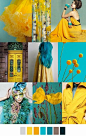 Colour palette/ Yellows and Blue  / Colour inspiration/ Colour combinations