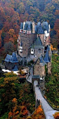 Burg Eltz Castle overlooking the Moselle River between Koblenz and Trier, Germany.