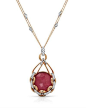 FALCINELLI Made in Italy Brand New Necklace With 27.70ctw Precious Stones - Genuine Clean Diamonds and Rhodonite 18K Two tone Gold. Total item weight 25.6g Length 17in - Certificate Available.