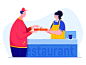 Food Delivery II affinity designer profession career job sales sale store shop driver delivery deliver restaurant food person woman girl man people character illustration