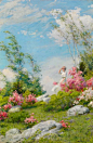 设计大搜罗超话 Charles Courtney Curran
美国画家表现女性与大自然的美