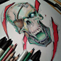 Skull Markers, Again playing with markers. by Daviddleonluis