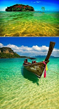 泰国甲米岛，色彩鲜明的海