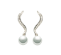 Mikimoto Libra earrings in 18ct white gold, with 10-11mm White South Sea cultured pearls and 0.32ct of diamonds (£POA).