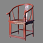 【摆设 新中式家具】古典圈椅做旧明式椅实木餐椅办工椅红