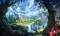 General 1864x1117 castle The Wormworld Saga Suicune floating island fantasy art fantasy city