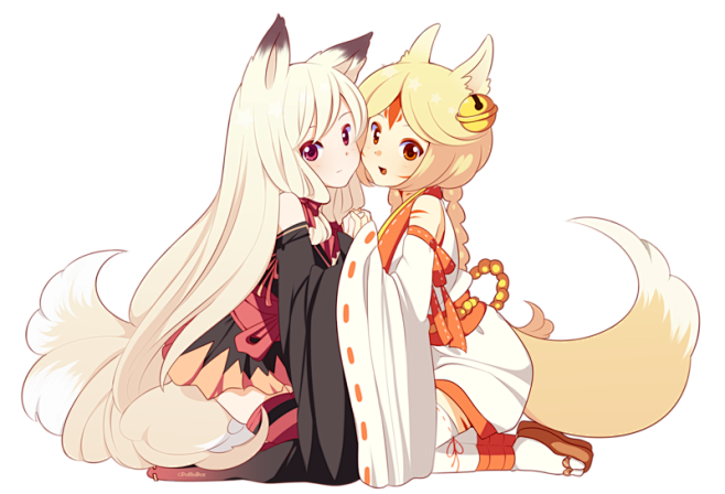 Kitsune pair by poff...