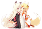 Kitsune pair by poffinbox