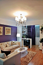 100平米三居室住宅设计 紫色柔情简约风 386017