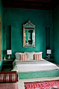 green moroccan bedroom, El Fenn