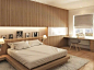 「9款卧室设计参考」木质背景墙让人耳目一新。 ​​​​