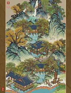 一颗香菜喵采集到国风（插画类）