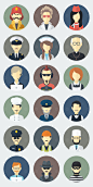 Face Icons in a Flat Style on Behance