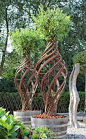 【庭院DIY】树杆藤条在花园的巧妙的利用--铁线莲架雕塑篇