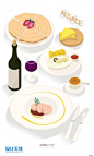 法国红酒鹅肝 美食餐饮食物小吃美点心手绘食品插图插画设计AI矢量素材