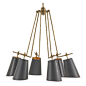 Currey & Company - Currey & Company Jean-Louis Large Chandelier - The Currey & Company Jean-Louis large chandelier draws inspiration from a classic task light. Timeless and functional, this light fixture's shades contrast Marabella black exter
