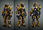 Planetside Arena - Class armour, Ranulf Busby | Doku : Concepted, modelled, rigged and textured armour for the 3 classes.  All share a single 2048 texture set with tint masks.