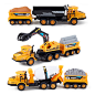 Amazon.com: Set of 3 Deluxe Construction Toy Vehicles Playset - Dump Truck, Cement Truck, Excavator: Toys & Games