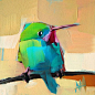 Tody Bird no. 17 original bird oil painting by moulton  prattcreekart