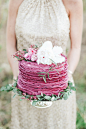 Fuchsia ruffle cake | B. Schwartz Photography | Burnett's Boards