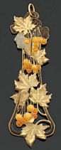 Brooch of woman in profile. René Lalique (1860-1945). ca. 1900. Enamel, gold Dimensions: L. 3 3/4 in. (9.5 cm)Compare to this wintery piece. There’s a harmony to the seasons.: 