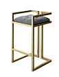 Peter Modern Stool With Gold Metal Frame and Gray Velvet, Medium modern-bar-stools-and-counter-stools