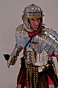 A Roman Soldier wearing a 'manica', an arm guard. Originally believed to have been introduced into the army to protect from the Dacian Falx during Domitian and Trajan's Wars in Dacia, it is now apparent that the Manica had been in use for quite some time,