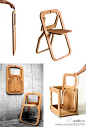 #家具#椅子闭合时可以挂在墙上作为一种图形木艺术品（如果你喜欢的话。）， 令人印象深刻的是，100张闭合的折叠椅并排堆叠起来只有2米的厚度。