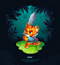 Treasure Hunter - Game Art : We're glad to represent you our new RPG game concept - Treasure Hunter. It's a game with brave and inventive tiger Rocky who, despite everything, hunts for treasure. Discover the new bright world with different animal characte