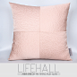 大隐HLH/现代极简样板房沙发床头靠包抱/粉红粗肌理提花拼接方枕-淘宝网