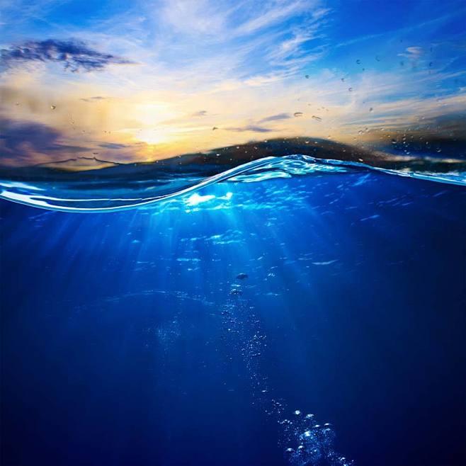水波 水面 水纹 波浪 海面 海水 气泡...