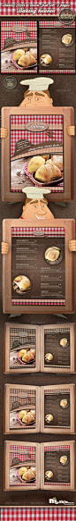 打印模板 - 面包传单和菜单模板（包括照片）| GraphicRiver