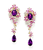 Earrings set with pink sapphires, purple amethysts and diamonds from Ganjams new Le Jardin collection.