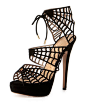 Charlotte Olympia夏洛特·奥林匹亚_Suede Spider-Web Platform Sandal, Black NMS15_X2ES5