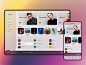 Desktop & Mobile Music Player blurred background colorful music player ciedenwui app ui ux desktop design concept application