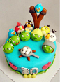 [愤怒的小鸟翻糖蛋糕] 愤怒的小鸟翻糖蛋糕