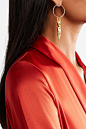 Paola Vilas - Louise 银色金色耳环 : 钉扣式，碟形耳堵，佩戴须有耳洞