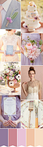 #浅色系列婚礼##浅紫色婚礼# #粉色婚礼# Purple and Peach Wedding Inspiration - Read more on One Fab Day: http://onefabday.com/soft-purple-peach-wedding-inspiration/