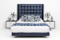 St. Tropez bed in Navy Faux Leather#BED#