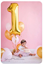 1st birthday gold and pink: