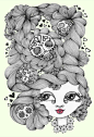 Danielle Reck插画作品：大眼睛娃娃 插画艺术--创意图库