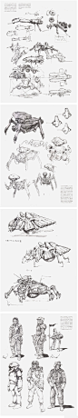 242 推荐绘画设计素材科幻机械机甲载具线稿手稿设定集横山宏手绘-淘宝网