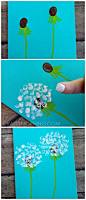 Fingerprint Dandelion Craft   Card Idea for Kids to Make! | CraftyMorning.com