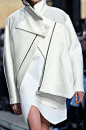 White jacket with graphic lines & asymmetric cut; fashion details // Proenza Schouler: 