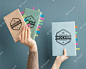 Close up hands holding books mockup Free Psd
