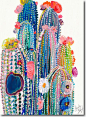 Desert Series VII, Starla Halfmann, oil, print, giclee, fine art, skyline, cacti, cactus