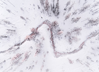 Drone image of snow ...